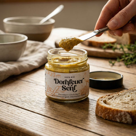 Dornfeuer-Senf – Sanddorn-Chili-Senf